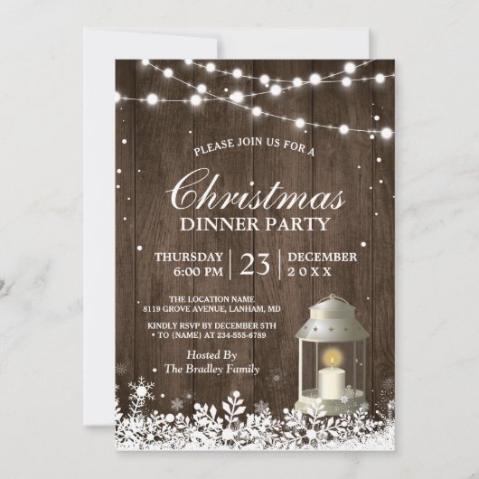 Rustige kerstfeestskoord Witte lantaarn Kaart (Voorkant)