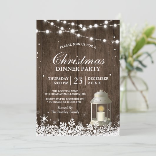 Rustige kerstfeestskoord Witte lantaarn Kaart (Staand voorkant)