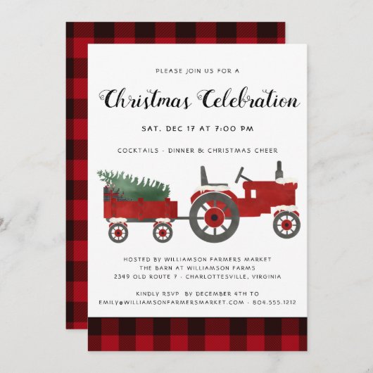 Rustige kerstfeestvieren met gebuffel kaart (Voorkant / Achterkant)