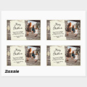 Rustige kerstfoto met oud papier rechthoekige sticker (Vel)