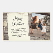 Rustige kerstfoto met oud papier rechthoekige sticker (Voorkant)