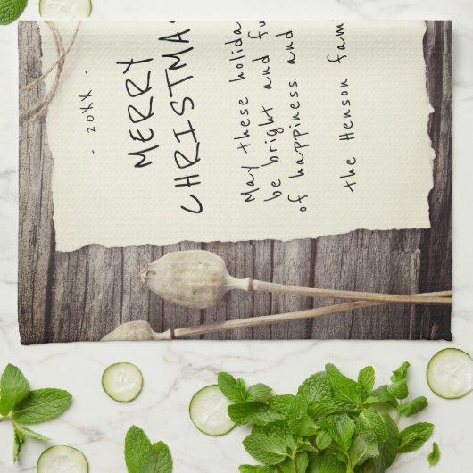 Rustige kerstfoto met oud papier theedoek (Gevouwen)