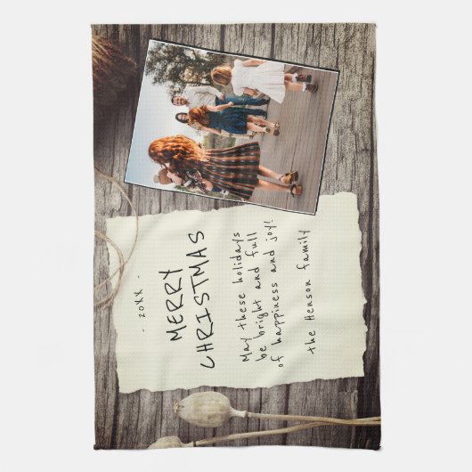 Rustige kerstfoto met oud papier theedoek (Verticaal)