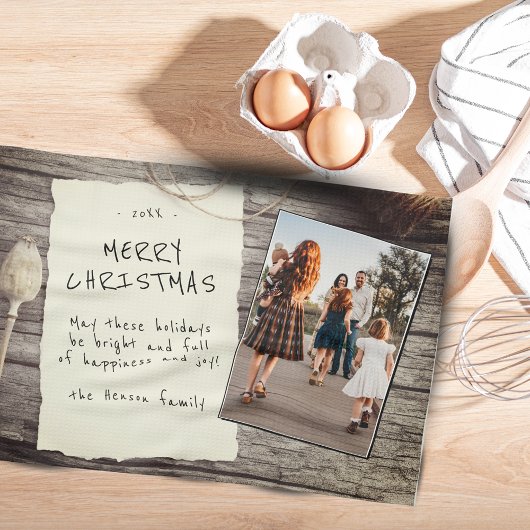 Rustige kerstfoto met oud papier theedoek