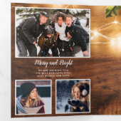 Rustige kerstfoto, mistletoe light drieluik wenskaart (Binnenzijde eerst)