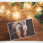 Rustige kerstfoto, mistletoe light drieluik wenskaart (Binnenkant midden)