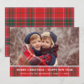 Rustige kerstfoto Red Green Feestdagenkaart (Voorkant / Achterkant)