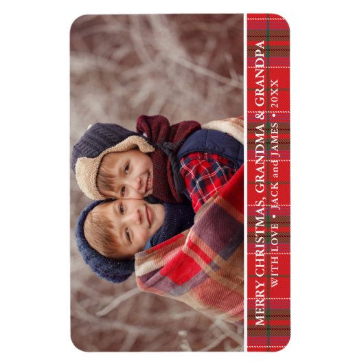 Rustige kerstfoto Red Green Magneet (Verticaal)