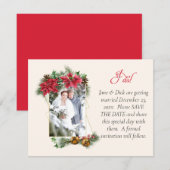 Rustige kerstfoto Save the Date Aankondiging (Voorkant / Achterkant)