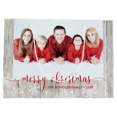 Rustige kerstfoto van hout - Grote cadeautas (Achterkant)