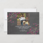 Rustige kerstfotokaart Gold Bedankkaart (Achterkant)