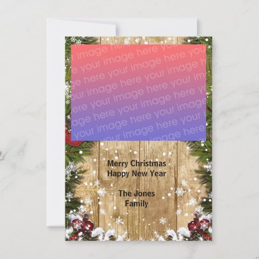 Rustige kerstfoto's Kaart met flatfeestdag (Voorkant)