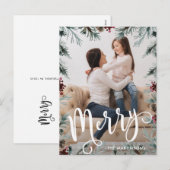 Rustige Kerstframe Foto Vakantie Ansichtkaart Feestdagenkaart (Voorkant / Achterkant)