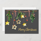 Rustige kerstgarland feestdagenkaart (Voorkant / Achterkant)