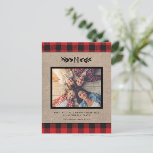 Rustige kerstgeborene foto foto foto feestdag Po Briefkaart (Staand voorkant)