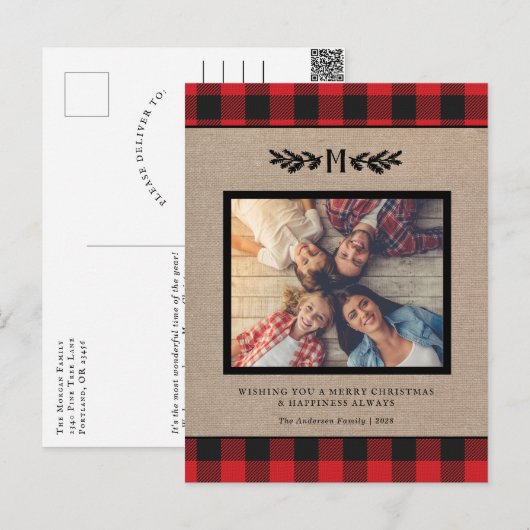 Rustige kerstgeborene foto foto foto feestdag Po Briefkaart (Voorkant / Achterkant)