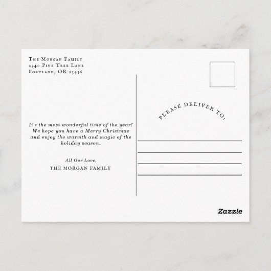 Rustige kerstgeborene foto foto foto feestdag Po Briefkaart (Achterkant)