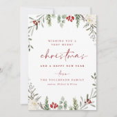 Rustige Kerstkaart met Klimop en Blad (Voorkant)