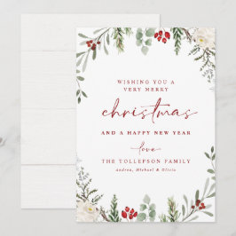 Rustige Kerstkaart met Klimop en Blad