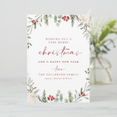 Rustige Kerstkaart met Klimop en Blad (Staand voorkant)
