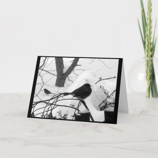 Rustige Kerstkaart Snowbird Feestdagen Kaart (Voorkant)