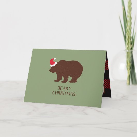 Rustige kerstkaart voor Beren van Santa  Feestdagen Kaart (Voorkant)