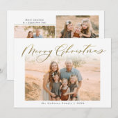 Rustige kerstkalligrafie-collage feestdagenkaart (Voorkant / Achterkant)