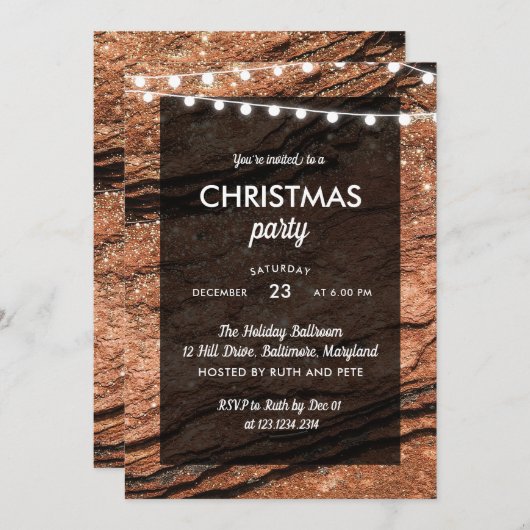 Rustige kerstkerstfeestskoord met licht kaart (Voorkant / Achterkant)