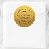 Rustige kerstkoekjes Classic Gold Ronde Sticker (Tas)