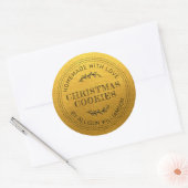 Rustige kerstkoekjes Classic Gold Ronde Sticker (Envelop)