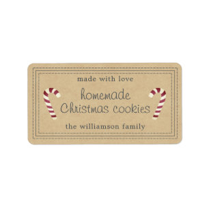 Rustige kerstkoekjes Kraft Paper Etiket