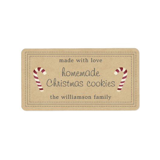 Rustige kerstkoekjes Kraft Paper Etiket (Voorkant)