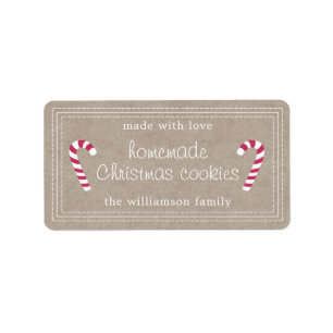 Rustige kerstkoekjes Kraft Paper Etiket