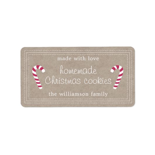 Rustige kerstkoekjes Kraft Paper Etiket (Voorkant)