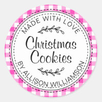 Rustige kerstkoekjes Neon Pink check