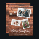 Rustige kerstlampjes met budget Multi-Photo<br><div class="desc">** SATIN PAPIER IS PAPIER THIN. UPGRADE HET PAPIER VOOR EEN THICKERPAPIER. HEEFT EEN OPTIE VOOR ENVELOPES. *** Bespaar geld op kerstmis-Kaarten met deze kleinere kaart die een optie biedt voor enveloppen. Warm de feestdagen van uw familie en vrienden met uw Rustic kerstlampjes Multi Photo Merry Kerstmis Kaart. Met ruimte...</div>