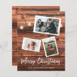 Rustige kerstlampjes met budget Multi-Photo<br><div class="desc">** SATIN PAPIER IS PAPIER THIN. UPGRADE HET PAPIER VOOR EEN THICKERPAPIER. HEEFT EEN OPTIE VOOR ENVELOPES. *** Bespaar geld op kerstmis-Kaarten met deze kleinere kaart die een optie biedt voor enveloppen. Warm de feestdagen van uw familie en vrienden met uw Rustic kerstlampjes Multi Photo Merry Kerstmis Kaart. Met ruimte...</div>