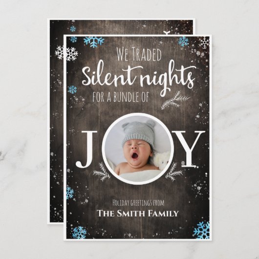 Rustige kerstman feestdagenkaart (Voorkant / Achterkant)