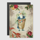 Rustige  Kerstman met bloemen, pine en muziek (Voorkant / Achterkant)