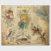 Rustige  kerstman met pine cadeaupapier (Vlak)