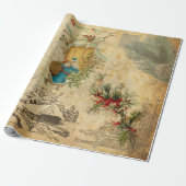 Rustige  kerstman met pine cadeaupapier (Uitgerold)