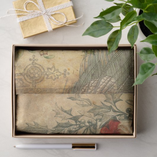 Rustige  kerstman met pine tissuepapier (Geschenk)