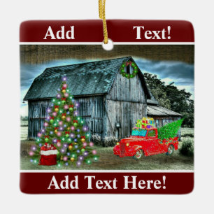 Rustige kerstmankjeskerstboom op Boerderij Keramisch Ornament