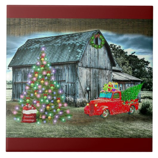 Rustige kerstmankjeskerstboom op Boerderij Tegeltje (Voorkant)