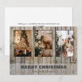 Rustige Kerstmis 3-fotocollage-feestkaart Feestdagenkaart (Voorkant / Achterkant)