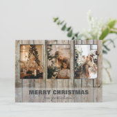 Rustige Kerstmis 3-fotocollage-feestkaart Feestdagenkaart (Staand voorkant)