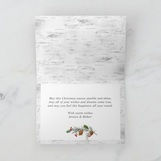 Rustige kerstmis 5 FOTOS-groet Feestdagen Kaart (Binnen)