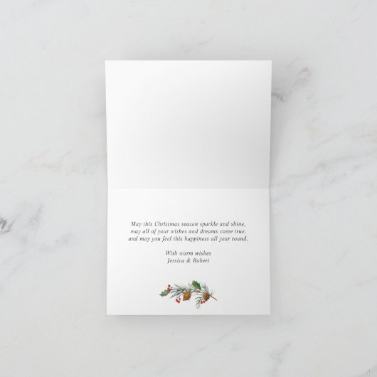 Rustige Kerstmis 5 FOTOS-groet Feestdagen Kaart (Binnen)