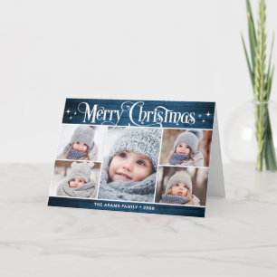 Rustige Kerstmis 5 FOTOS-groet Feestdagen Kaart