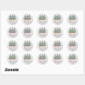 Rustige Kerstmis Familienaam Ronde Sticker (Vel)